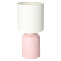 Ružová stolová lampa s textilným tienidlom (výška  32 cm) Iner – Candellux Lighting