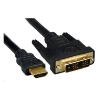 PREMIUMCORD HDMI - DVI-D kábel 1 m (M/M, pozlátené kontakty, tienený)