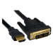 PREMIUMCORD HDMI - DVI-D kábel 1 m (M/M, pozlátené kontakty, tienený)