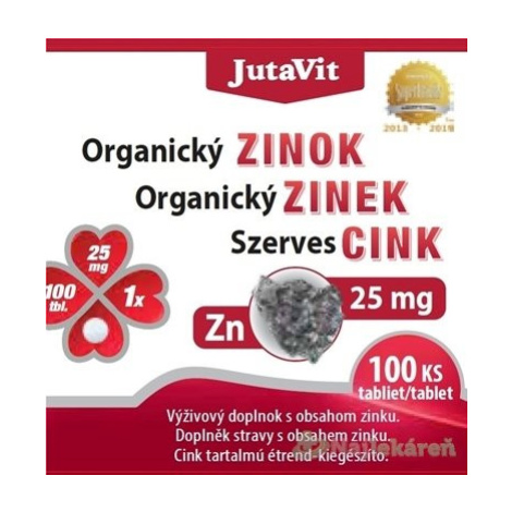 JutaVit Organický Zinok 25 mg, 100ks