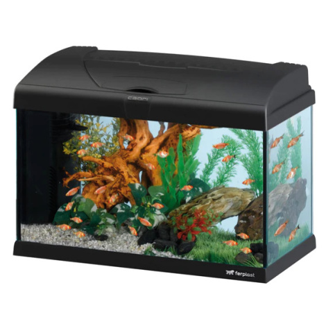 Ferplast CAPRI 50 LED BLACK sklenené akvárium s LED lampou, vnútorným filtrom a ohrievačom