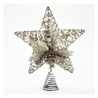Eurolamp Hviezda na špičku vianočného stromčeka, zlatá, 30,5 cm