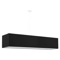 Čierne závesné svietidlo so skleneno-textilným tienidlom Gryfin – Nice Lamps