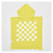 Žltá detská plážová osuška s kapucňou Sunnylife Checkerboard, 3-6 rokov