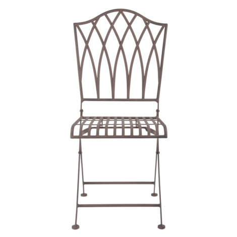 Hnedá kovová skladacia záhradná stolička – Esschert Design