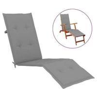 Poduška na polohovaciu stoličku sivá (75+105) x 50 x 4 cm