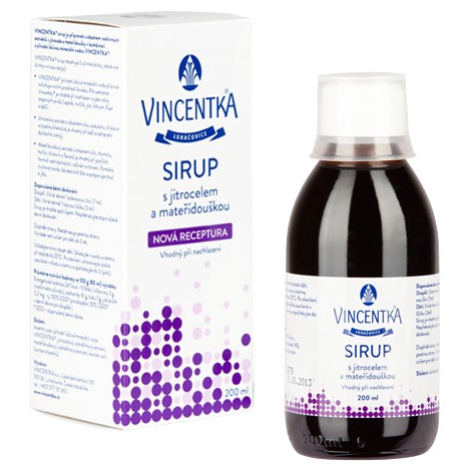 VINCENTKA Sirup so skorocelom a materinou dúškou 200 ml