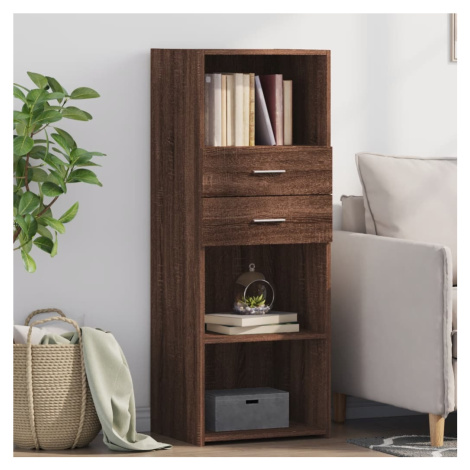 vidaXL Vysoká skrinka hnedý dub 45x42,5x124 cm kompozitné drevo