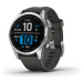 Garmin fenix 7S Glass Silver / Graphite Silicone Band