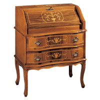 Estila Luxusný barokový písací stolík Clasica so sekretárom z masívneho dreva s dvomi zásuvkami 
