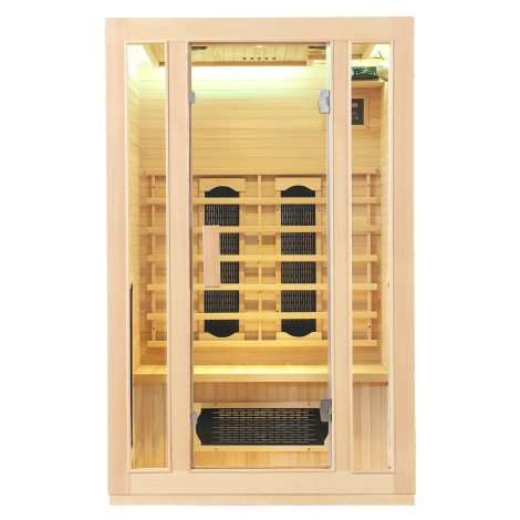Juskys Infračervená sauna/tepelná kabína Nyborg S120K s keramikou, panelovým radiátorom a drevom