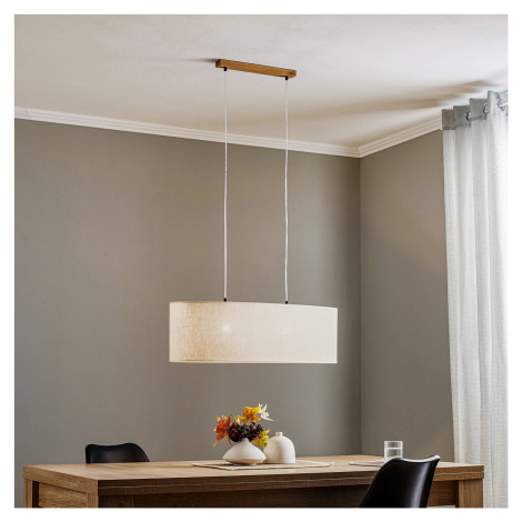 Závesná lampa Canvas ľanové tienidlo 80 cm, oválna