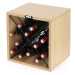Regál na víno v dekore buku v prírodnej farbe na 12 fliaš Basik – Compactor