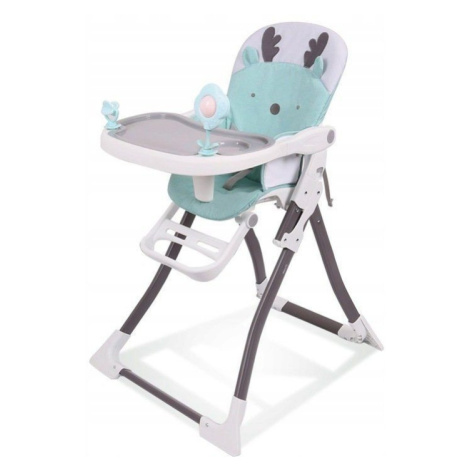 Detská jedálenská stolička Reindeer bielo-zelená ECOTOYS