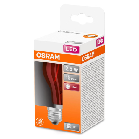 OSRAM LED žiarovka STAR CLA15 2,5 W E27 červená