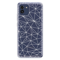 Odolné silikónové puzdro iSaprio - Abstract Triangles 03 - white - Samsung Galaxy A03