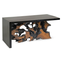 Estila Luxusný moderný obdĺžnikový konferenčný stolík Mazio s čiernou doskou a nohou s masívnou 