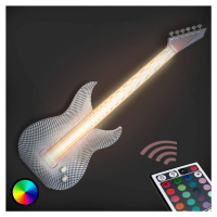Rockové nástenné LED svietidlo Gitara 3D tlačiarne