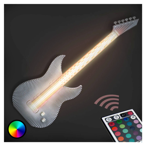 Rockové nástenné LED svietidlo Gitara 3D tlačiarne Tagwerk