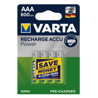 Varta Ready to use LR03/4BP AAA nabíjacia batéria 800 mAh (4ks)