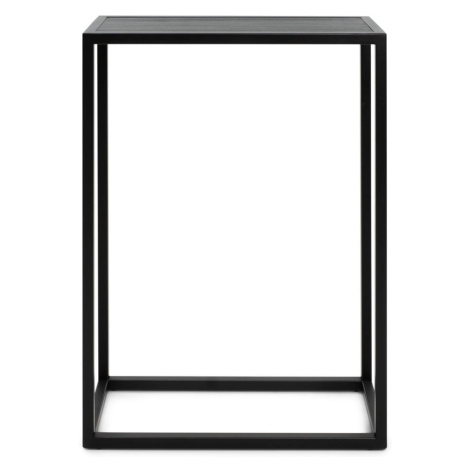 Čierny konzolový stolík s doskou z dubového dreva 30x66 cm Daniël – Spinder Design