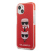 Plastové puzdro Karl Lagerfeld na Apple iPhone 13 mini KLHCP13STPE2TR Choupette Heads červené