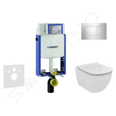 GEBERIT - Kombifix Modul na závesné WC s tlačidlom Sigma30, lesklý chróm/chróm mat + Ideal Stand