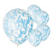 Balóniky latexové s konfetami modré srdiečka 5 ks