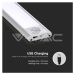Nábytkové nabíjateľné LED svietidlo so senzorom 2W 160lm 4000K strieborné VT-8142 (V-TAC)