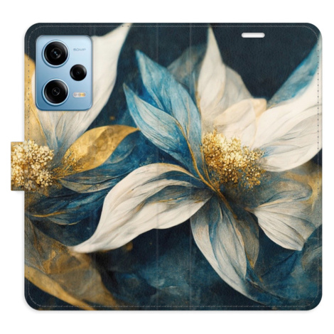 Flipové puzdro iSaprio - Gold Flowers - Xiaomi Redmi Note 12 Pro 5G / Poco X5 Pro 5G