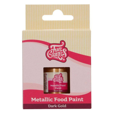 Metalická farba tmavozlatá,30ml - FunCakes - FunCakes