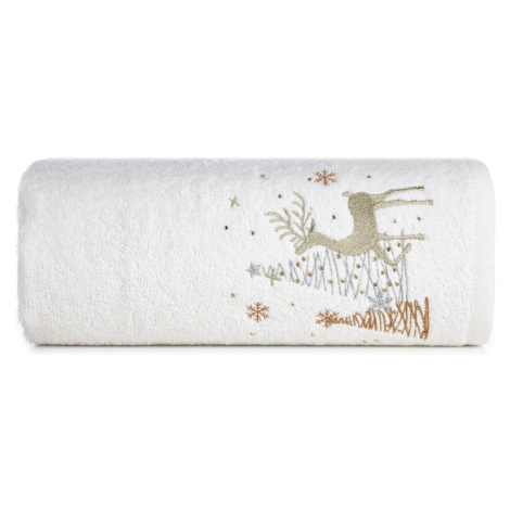 Bavlnený vianočný uterák biely s jelenčekom Šírka: 50 cm | Dĺžka: 90 cm