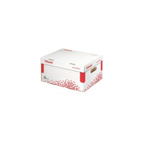 Esselte Archívna škatuľa Speedbox A4 so skl. vekom biela/červená