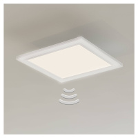 LED stropné svietidlo Piatto, senzor, 29,5 x 29,5 cm