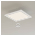 LED stropné svietidlo Piatto, senzor, 29,5 x 29,5 cm
