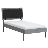 Študentská posteľ 100x200cm pluto - šedá/čierna