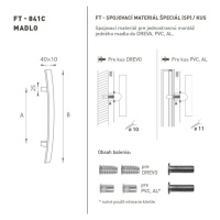 FT - MADLO kód 841C 40x10 mm SP ks CIM - čierna matná (FNO) 600 mm 40x10 mm