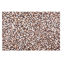 Hnedý patchwork kožený koberec 160 × 230 cm KONYA, 62723