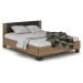 NABBI Verify LB-160 manželská posteľ s roštom 160x200 cm dub april / wenge