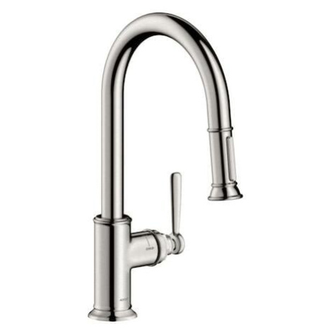 Drezová batéria Hansgrohe Axor Montreux s vyťahovacou sprškou vzhľad nerezu 16581800