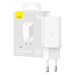 Nabíjačka Wall Charger Baseus GaN5 40W, 2x USB C (White)