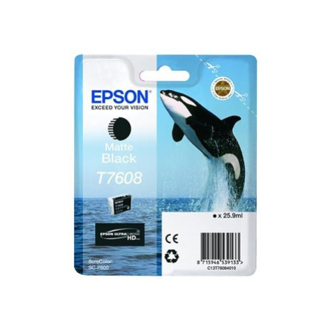 Epson T7608 T76084010 matná čierna (matte black) originálna cartridge