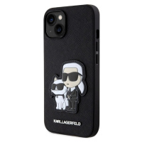 Plastové puzdro Karl Lagerfeld na Apple iPhone 13 KLHCP13MSANKCPK Saffiano Karl and Choupette NF