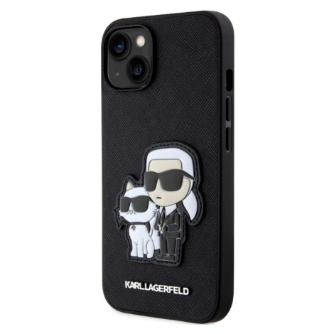 Plastové puzdro Karl Lagerfeld na Apple iPhone 13 KLHCP13MSANKCPK Saffiano Karl and Choupette NF