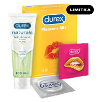 DUREX Pleasure mix 40 kusov + Naturals pure lubrikačný gél 100 ml ZADARMO