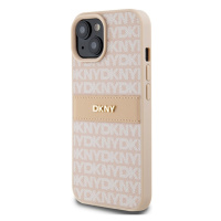 DKNY PU Leather Repeat Pattern Tonal Stripe Apple iPhone 15 DKHCP15SPRTHSLP Pink