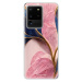 Odolné silikónové puzdro iSaprio - Pink Blue Leaves - Samsung Galaxy S20 Ultra