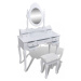 Toaletný stolík s taburetom biela Dekorhome,Toaletný stolík s taburetom biela Dekorhome