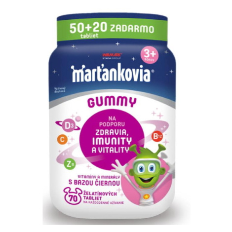 WALMARK Marťankovia Gummy s Bazou čiernou 70 želatínových tabliet