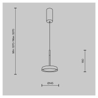 Maytoni LED závesné svetlo El, Ø 15,3 cm, oranžová, hliník